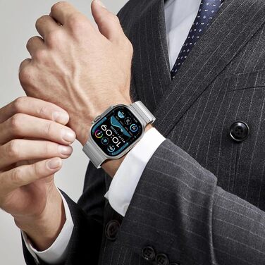 Металевий ремінець CHANCHY зі сталевих ланок для Apple Watch Ultra 2/1, Series 11/10/9/8/7/6/5/4/3/2/1, SE — Срібний, 38/40/41/42 мм