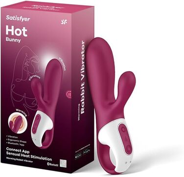 Satisfyer Rabbit Heated Affair Connect - вібратор кролик з підігрівом та Bluetooth, червоний, 20.5 см