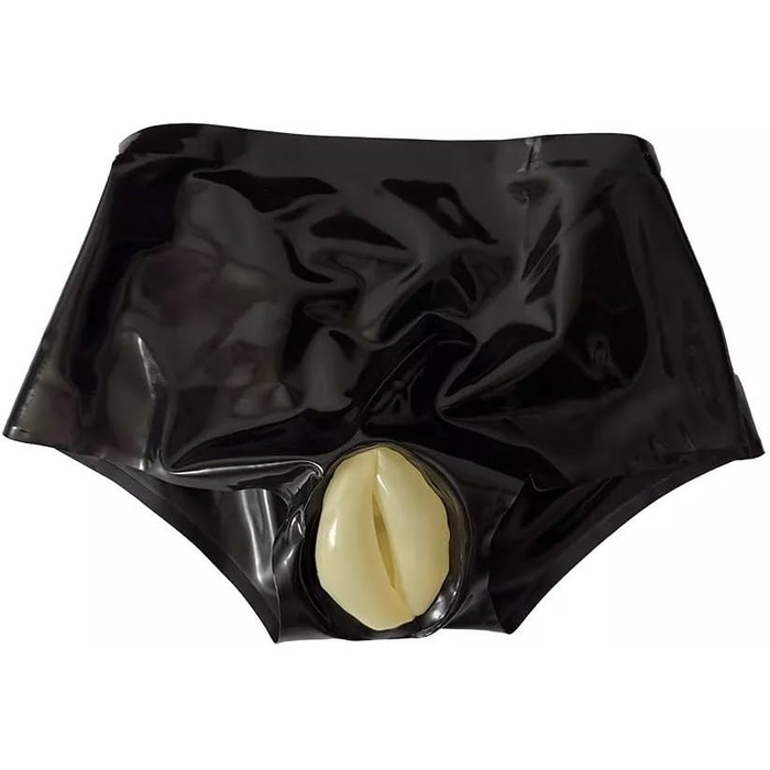 Штани латексні ALMYMM для жінок, сексуальна білизна з анатомічною вставкою, чорний колір, універсальний розмір