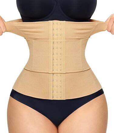 Коригуючий корсет для жінок KUMAYES Waist Trainer — моделюючий одяг для талії та живота, бежевий