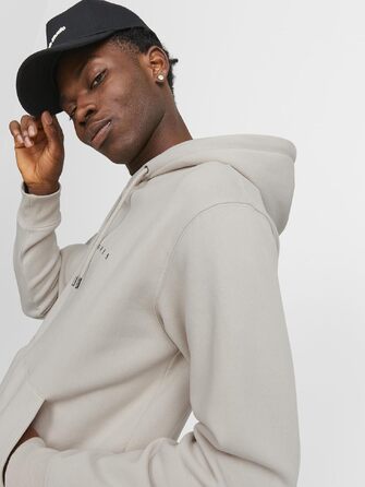 Чоловічий худі Jack & Jones JJESTAR з капюшоном, Relaxed Fit, колір Moonbeam, розмір XL
