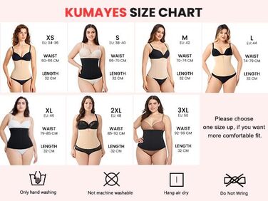 Корсет для жінок KUMAYES - пояс для корекції фігури, талія, бандаж, чорний, M