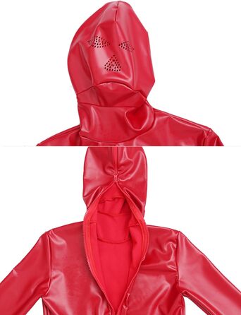 Чоловічий комбінезон з латексу червоного кольору для вечірок та сценічних виступів