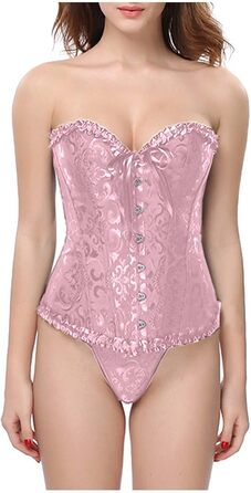Корсет бюстгальтер готичний бурлеск: чорний рожевий корсет для жінок, бюстгальтер-корсет, талія, повний об'єм
