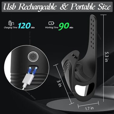 Електричний вібратор для чоловіків LZMZY - 7 режимів, 2 в 1, автоматичний стимулятор головки, секс-іграшки для чоловіків та пар