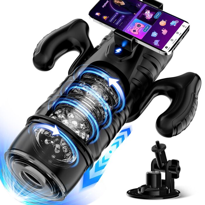 Електричний мастурбатор для чоловіків з 6 режимами та 5 швидкостями, вібраційний секс-іграшка (Чорно-білий)