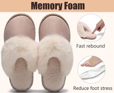 Зимові домашні капці Misolin Santorini 2502 унісекс з ефектом пам'яті (Memory Foam), м'які плюшеві та протиковзкі, розмір 38.5/40 EU
