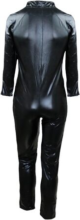 Чоловічий комбінезон iiniim з ефектом мокрого блиску, лакована шкіра, чорний