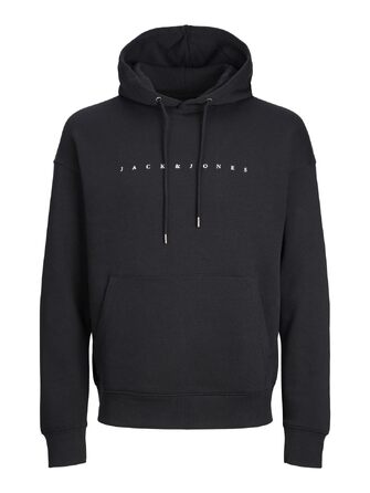Чоловічий худі Jack & Jones JJESTAR JJ Sweat Hood — розслаблена посадка (Relaxed Fit), чорний, розмір 3XL