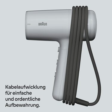 Фен для волосся Braun Haartrockner HD4.2 (BRHD235E) з дифузором та вузьким соплом, технологія Super IONTEC, 2100 Вт, 3 режими температури та швидкості, чорно-сірий