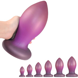 Силіконовий анальний плаг GeRRiT 6 розмірів, форма яйця, з присоском. Анальні кульки, стимуляція простати, для чоловіків, жінок, пар. XXL