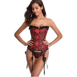 Корсет-бюстгальтер з мереживом N/X, Overbust, для шоу, плюс сайз XL, сатиновий