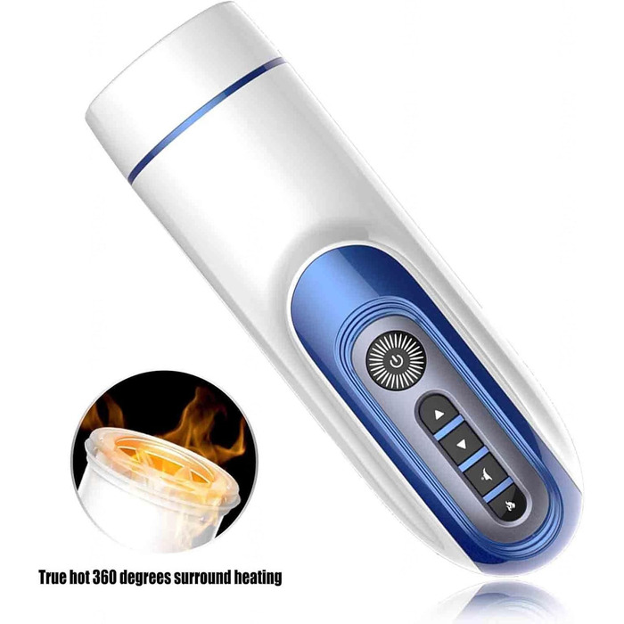 Масажер для чоловіків з 7 режимами вібрації та підігрівом - 3D силікон, автоматичний стимулятор пеніса