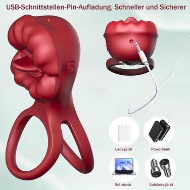 Вібраційний кільце для статевого члена з керуванням через додаток, 9 режимів вібрації/лизання, секс-іграшка для чоловіків, пар та жінок