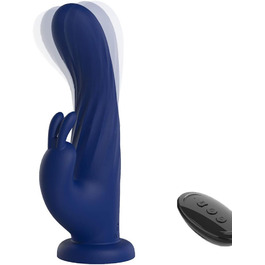 Вібратор для жінок NAIXBTY Rabbit з двома моторами, для стимуляції G-точки, силікон, водонепроникний, тихий, блакитний