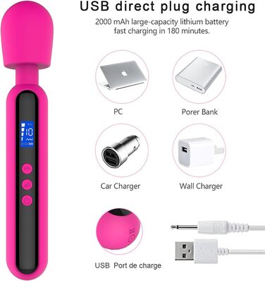 Вібратор дилда для жінок з LED-дисплеєм, 10 режимів та 4 інтенсивності, стимуляція G-точки, вібратори для жінок та пар (чорний)