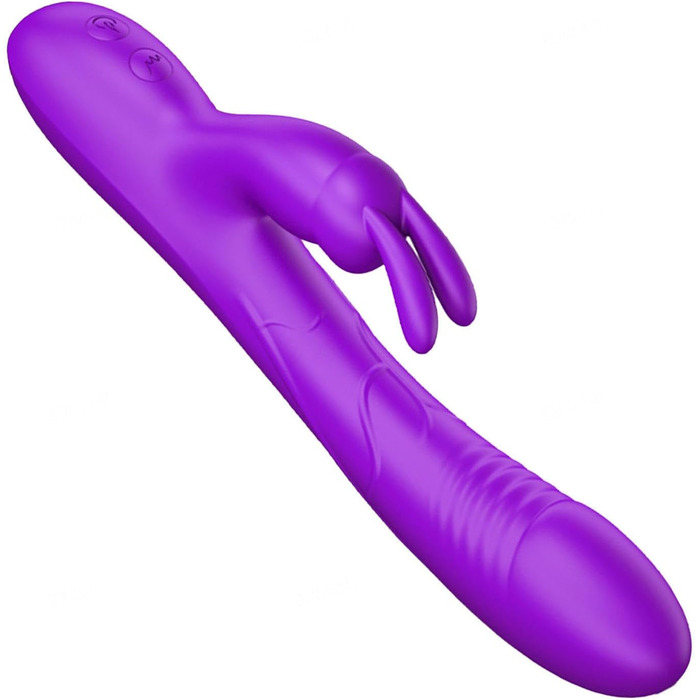 Вібратор для жінок Klitoris та G-точка, Rabbit Silikon, 10 режимів, для пар, фіолетовий