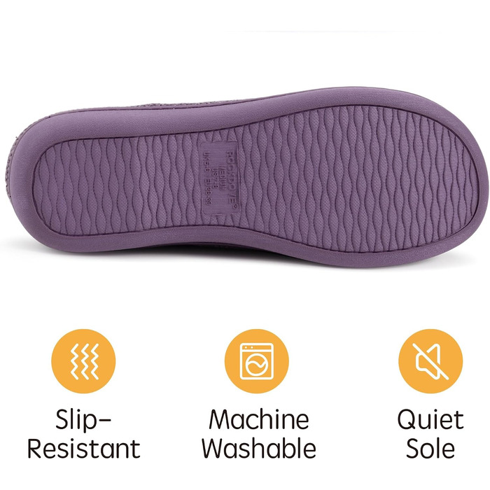 Жіночі домашні капці RockDove з ефектом пам'яті Memory Foam, в'язані (Birdseye Knit), колір баклажан, розмір 38/39 EU