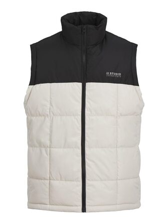 Чоловічий стібаний жилет JACK & JONES PLUS Jjben Square, колір Moonbeam, розмір 4XL