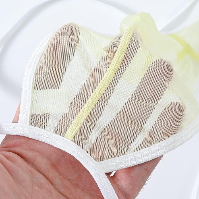 BIATWOWR Прозорі труси для чоловіків - сексуальна білизна з G-строки (жовтий, L)