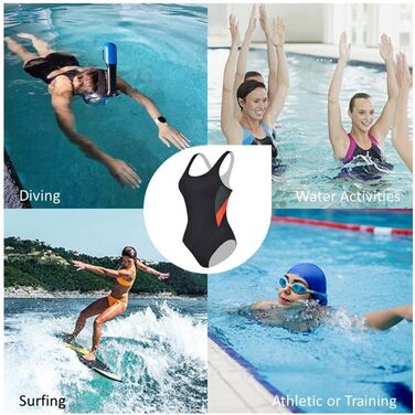 Жіночий спортивний купальник Racerback чорний, сірий та помаранчевий. Спортивна мода для басейну та пляжу