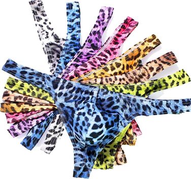 Танга чоловічі Faringoto Leopard, 8 шт. (8-пак) з леопардовим принтом, низька посадка