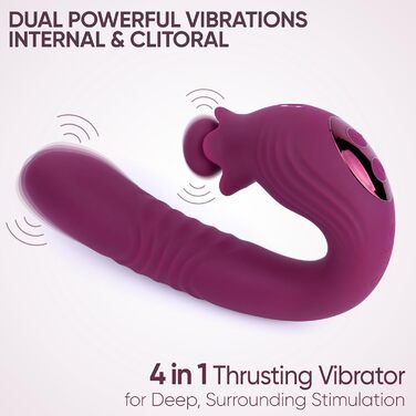 Вібратор кролик Selove з обертовою головкою для клітора – 5-в-1, фіолетовий