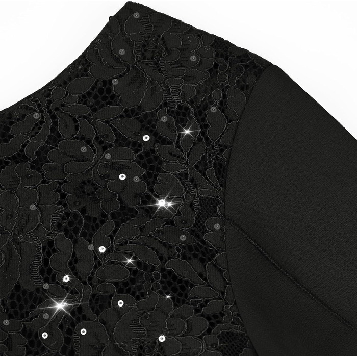 Чорна сукня для вечірнього виходу: коктейльна, з паєтками та мереживом, розмір XXL