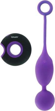 Іграшка Toyjoy Caresse Embrace II з пультом керування, яєчко-вібратор, фіолетовий/чорний, 10 x 3.5 см