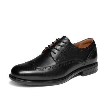 Чоловічі шкіряні туфлі Броги Wingtip Bruno Marc, класичні шнурівки, чорні, розмір 41 EU