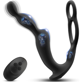 Вібратор для чоловіків для стимуляції простати з кільцем, 10 вібрацій - анальний вібратор для чоловіків