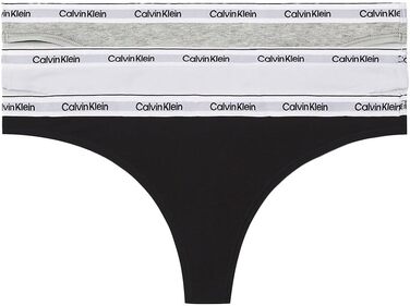 Труси-смугастіки Calvin Klein Modern Logo 3 штуки в упаковці, S, багатоколірні (чорний/білий/сірий)