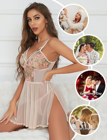 Сексуальна жіноча нічна сорочка-комбінезон Aranmei з мереживом, бавовна, бандажний стиль, прозора мереживна піжама, сукня-теді, вишивка, нічна сорочка, піжама