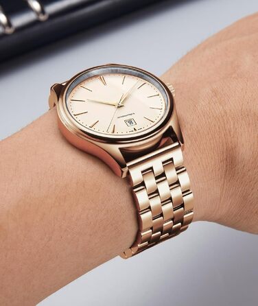 Сталевий ремінець для годинника BINLUN, полірований метал, 19мм, колір Rose Gold — замінний браслет для смарт-годинника (чоловічий/жіночий)
