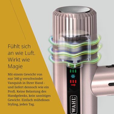 Професійний іонний фен Wahl Vanquish Rose Gold, 1600 Вт, FlowControl, з магнітним диффузором та концентратором