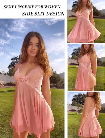 Avidlove Babydoll з мереживом для жінок, сексуальна нічна сорочка, екзотична сорочка для нареченої - помаранчевого кольору - розмір XX-Large