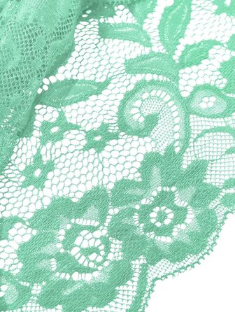 Сексуальний комплект спідньої білизни Lilosy з високою талією та V-подібним вирізом, квіткова мережка, бюстгальтер та трусики, 2-частинний, м'ятний, розмір M