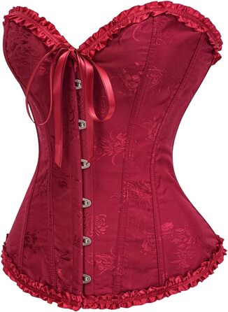 Корсет для повних грудей, спідня білизна, корсаж, весільний, атласний, червоний (M)