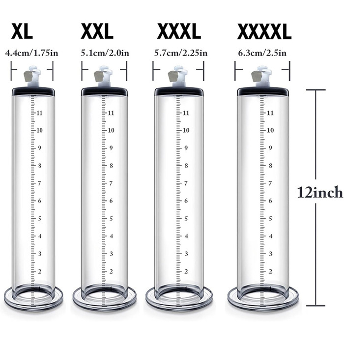 Набір пеніс-помп ScreaAss з акриловим рожком (30/4.4 см) з силіконовим шлангом та шкалою для ScreaAss (ручні/електричні)