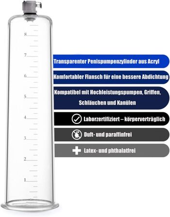 Вакуумна помпа для збільшення пеніса з силіконовим шлангом для чоловіків. Допомагає при еректильній дисфункції. Іграшка для дорослих для соло та парних ігор (23x5.7 см)