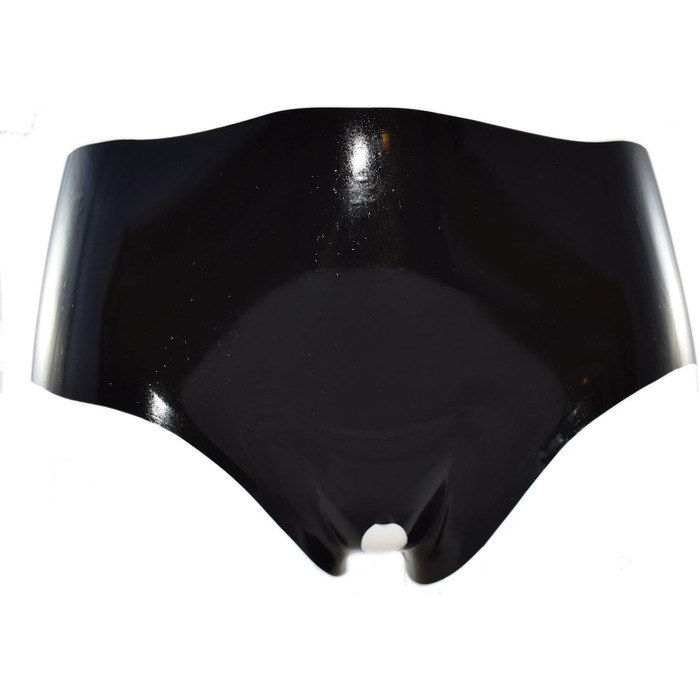 Латексний сліп з кроком Rubberfashion - панчохи з латексу з отвором, чорний, 0.4 мм (для жінок та чоловіків)