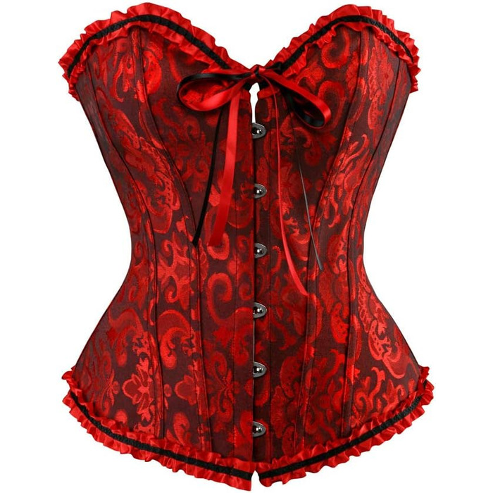 Сукня готична Moulin Rouge Coragenkleid Korett з пишною спідницею, великі розміри -6XL (XS, Червоний-2)