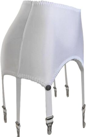 Пояс-тримач панчіх для жінок WJDREPKHY з високою талією, сітчатий пояс-тримач з 6 металевими затискачами, регульовані ремінці для панчіх, що прикривають стегна (XXL-3XL, білий)