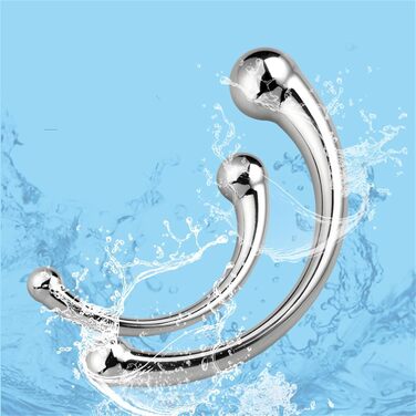 Анальний стимулятор Doppelkopf з подвійним наконеччям: стик, кульки, для чоловіків та жінок. Стимулятор G-точки, вагінальний/анальний дилататор, метал, золото, L, преміум якість