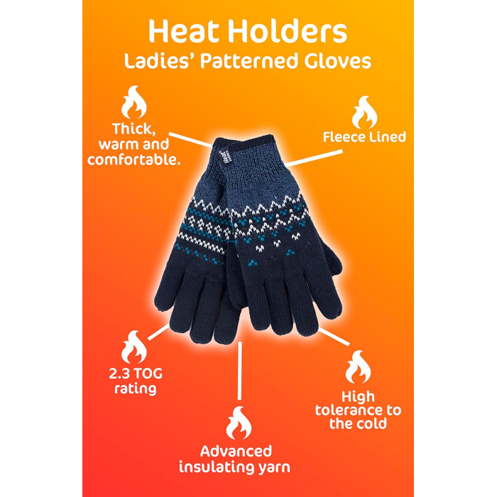 Жіночі терморукавички Heat Holders для зими, утеплені зимові рукавички (розмір M-L, колір чорний Trondheim)
