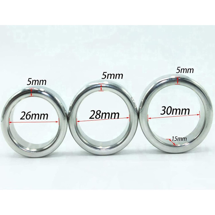 Розширювач сечоводу з нержавіючої сталі, набір: 3 шт. (діаметри 30 мм), з кульками, металевий катетер, пеніс-плаг, кільця на пеніс (2 шт.), розширювач сечоводу для чоловіків