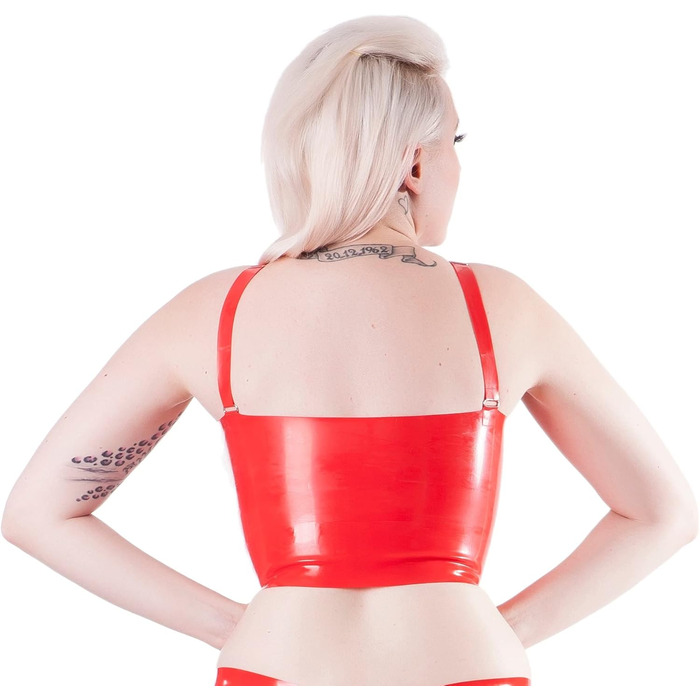 Корсет латексний Rubberfashion з чашками для грудей, довжина талії, чорний, 0.4 мм (M)