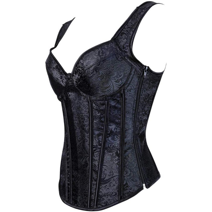 Жіноча нічна сорочка/корсет у стилі стимпанк: готичний топ з шнурівкою та блискавкою, з PU шкіри (XXL)