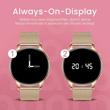 Смарт-годинник maoo Ventura для жінок Rose Gold: AMOLED-дисплей 1.32