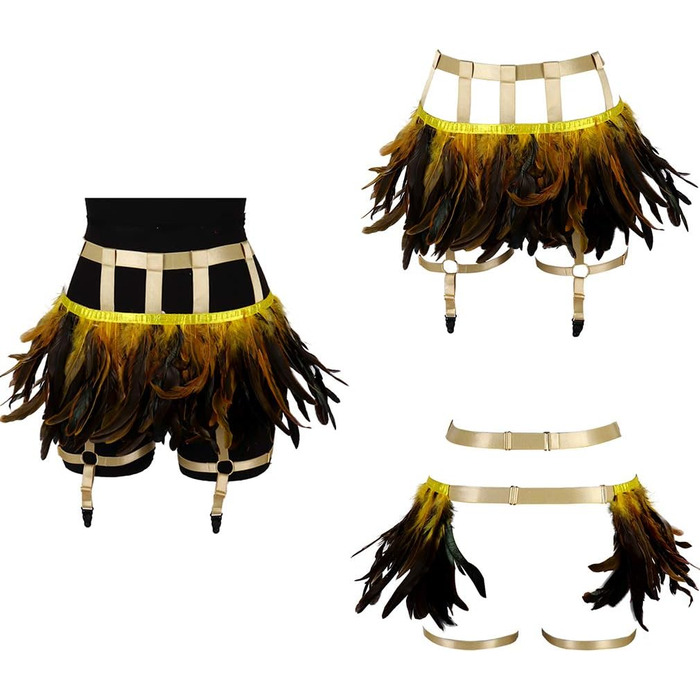 Жіночі мереживні накладки на стегна, ремінці для ніг, пояс для шкарпеток, готичний стиль, регульовані, для клубу, вечірки, танців, фестивалів (білий, світло-жовтий)